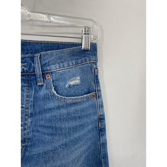Gap Denim Cheeky Straight High Rise Jeans Womens 27/4T Distressed Button Fly - Picture 3 of 7